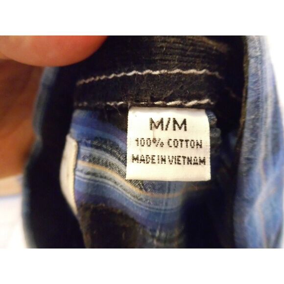 Age of wisdom blue plaid elbow pad button down - Picture 3 of 6